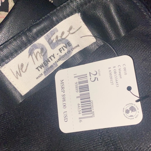 Free People Spitfire Stacked Faux Leather Skinny Pants - Blaque - Picture 7 of 7